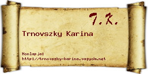 Trnovszky Karina névjegykártya